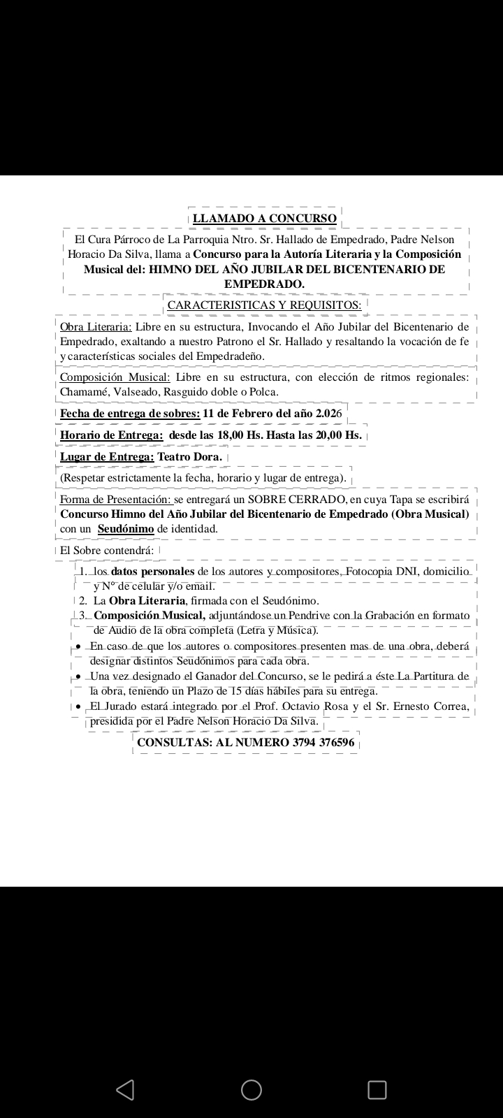 Info Local Llamado a concurso de composici&oacute;n musical por el Bicentenario ????